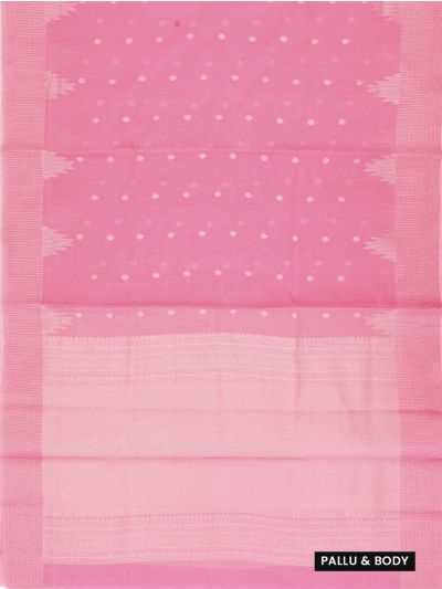 Gracecharm Kora Silk Cotton Small Butta with Geometric Pallu Saree