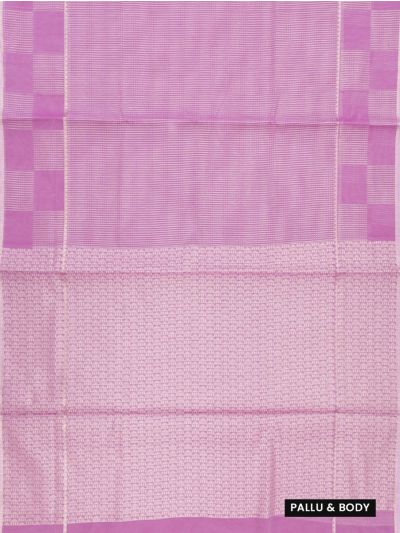 Gracecharm Kora Silk Cotton Fine Stripe with Geometric Pallu Saree