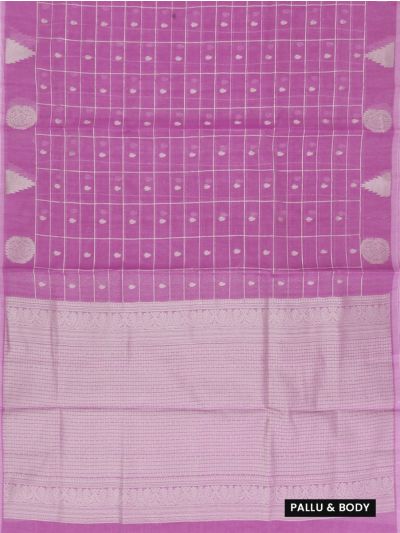 Gracecharm Kora Silk Cotton Window Check Butta Saree