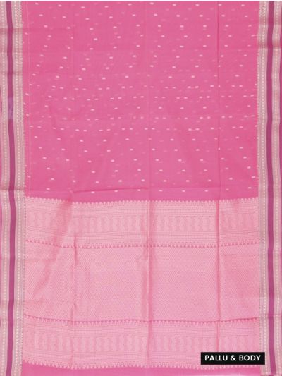 Gracecharm Kora Silk Cotton Dash Butta with Geometric Pallu Saree