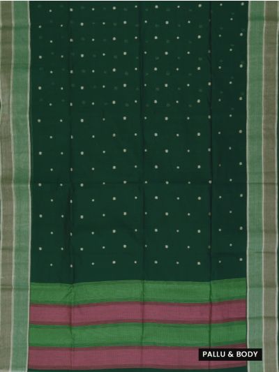 Gracecharm Kora Silk Cotton Butta with Chevron Pallu Saree

