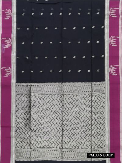 Gracecharm Silk Cotton Butta with Contrast Border Saree