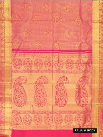 Gracecharm Pure Silk Teardrop Butta with Paisley Pallu and Zari Border Saree