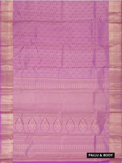 Gracecharm Pure Silk Floral Creeper Jaal with Teardrop Pallu and Zari Border Saree