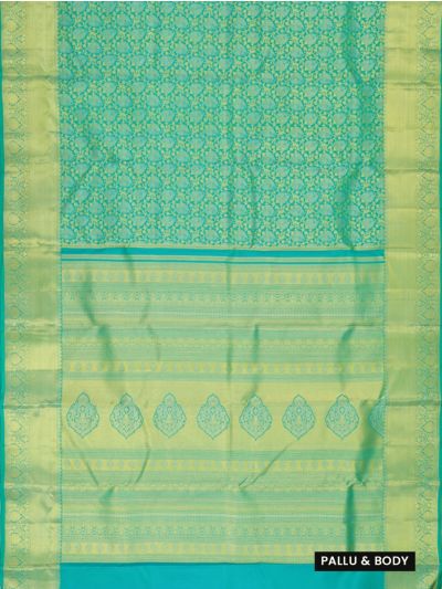 Gracecharm Pure Silk Floral Creeper Jaal with Medallion Butta Pallu Saree