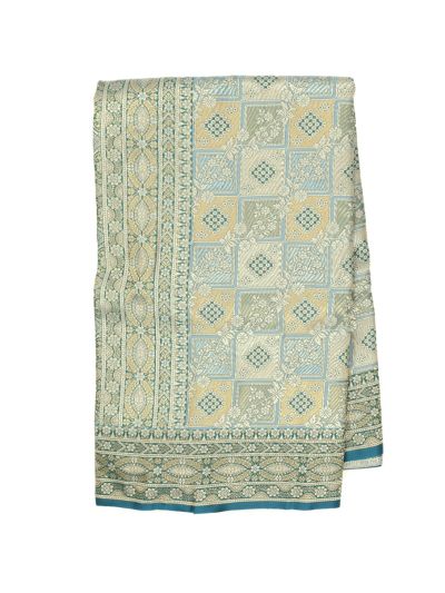 Gracecharm Mashru Kanjivaram Silk Floral Vine Square Trellis Saree