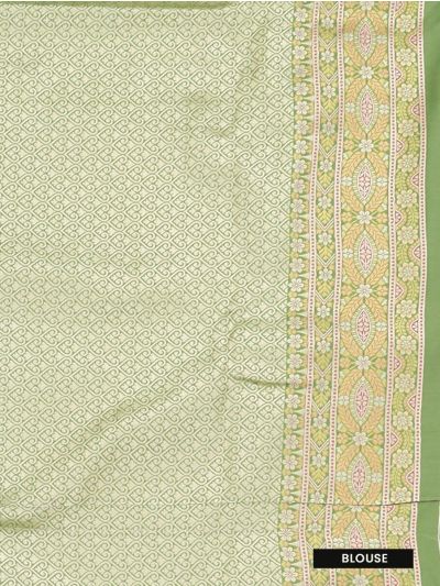 Gracecharm Mashru Kanjivaram Silk Floral Vine Square Medallion Pallu Saree