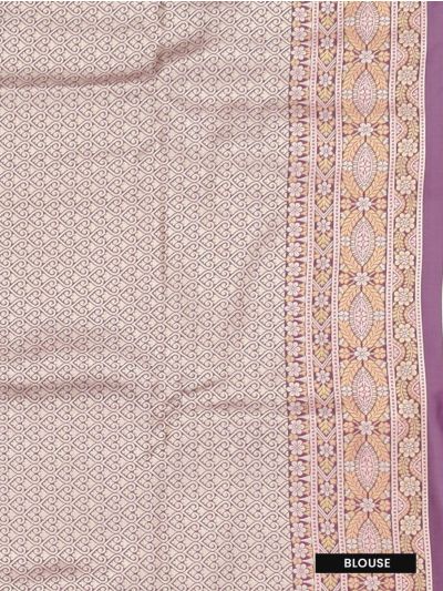 Gracecharm Mashru Kanjivaram Silk Floral Vine Square Medallion Pallu Saree