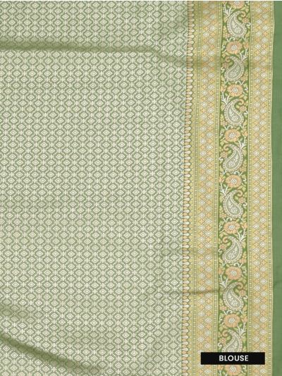 Gracecharm Mashru Kanjivaram Silk Floral Bouquet Medallion Jaal Saree