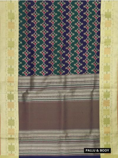 Vivaha Kanchipuram Pure Silk Four Square Geometric Butta with Geometric Pallu Saree