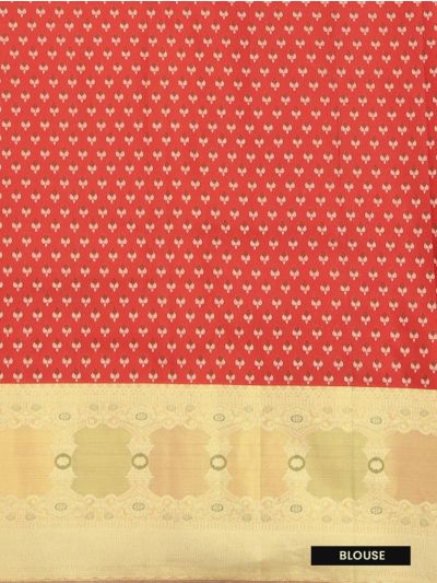 Vivaha Kanchipuram Pure Silk Four Square Geometric Butta with Geometric Pallu Saree
