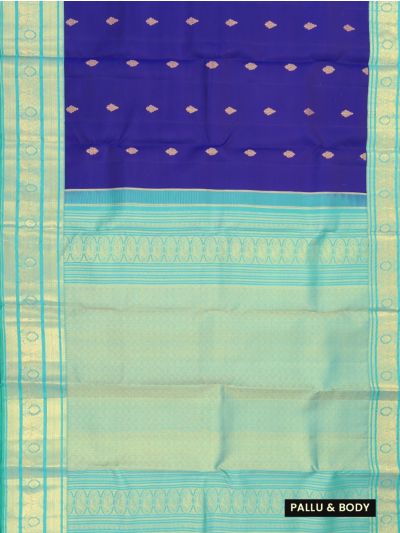 Gracecharm Pure Silk Butta with Diamond Brocade Pallu Saree