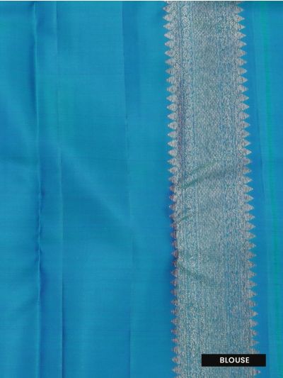Gracecharm Pure Silk Elephant Chakra Checks with Diamond Brocade Pallu Saree