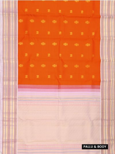 Vivaha Kanchipuram Pure Silk Yaali Butta with Diagonal Stripe Pallu Saree
