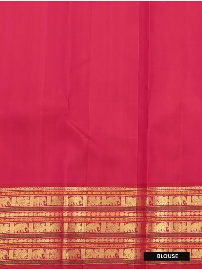 Vivaha Pure Silk Stripes with Traditional Animal Motifs and Cow Butta Pallu Saree