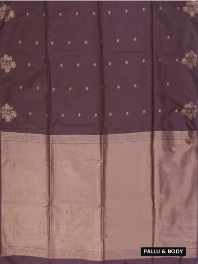 Gracecharm Art Soft Silk Floral Butta with Fine Diamond Brocade Pallu Saree