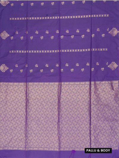 Gracecharm Art Soft Silk Floral Butta with Geometric Brocade Pallu Saree