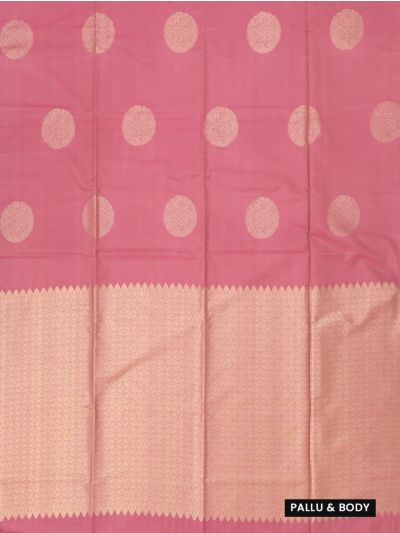 Gracecharm Art Soft Silk Round Butta with Geometric Brocade Pallu Saree