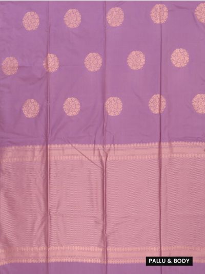 Gracecharm Art Soft Silk Round Floral Butta with Diagonal Stripe Pallu Saree