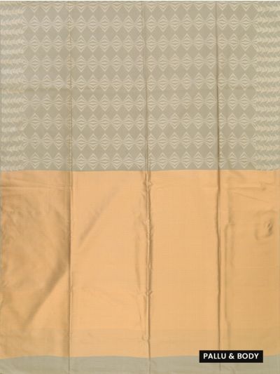 Gracecharm Art Soft Silk Geometric Diamond with Contrast Brocade Pallu Saree