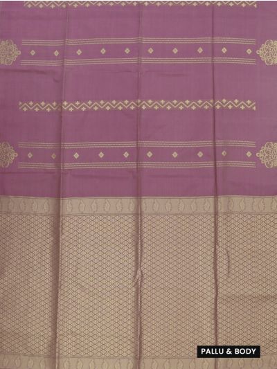 Gracecharm Art Soft Silk Geometric Stripe Butta with Diamond Brocade Pallu Saree