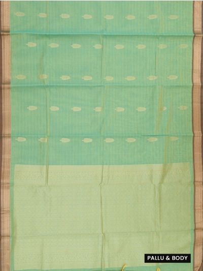 Kanmanie Cotton Leaf Butta with 3 Inch Border Saree
