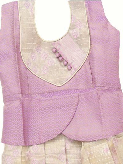 Charming Girls Readymade Art Silk Diamond with Butta Pattu Pavadai Set