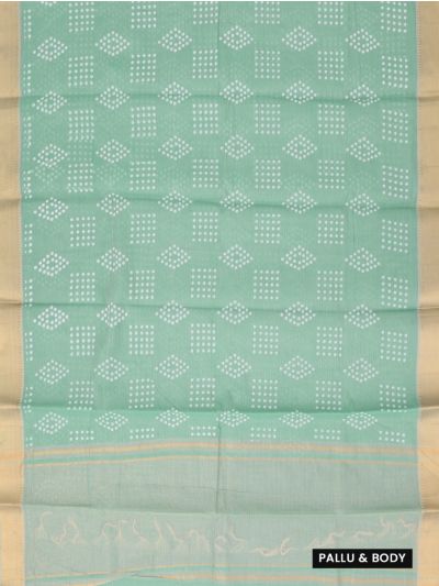 Gracecharm Elegant Chanderi Cotton Bandhani Diamond Butta Saree