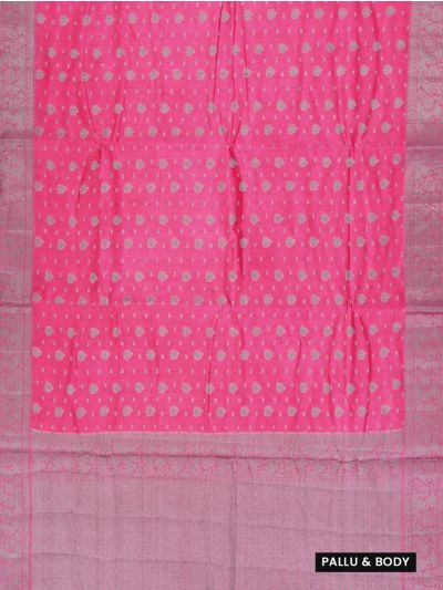 Gracecharm Semi Jute Butta with Floral Jaal Pallu Saree