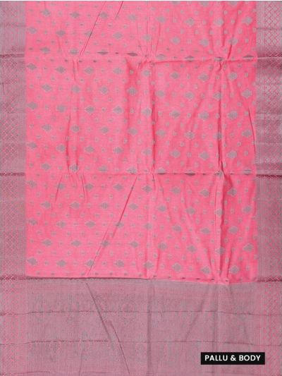 Gracecharm Semi Jute Butta with Border Saree