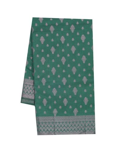 Gracecharm Semi Jute Leaf Butta with Floral Diamond Jaal Pallu Saree