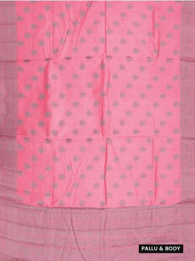 Gracecharm Semi Jute Butta with Floral Vine Jaal Pallu Saree