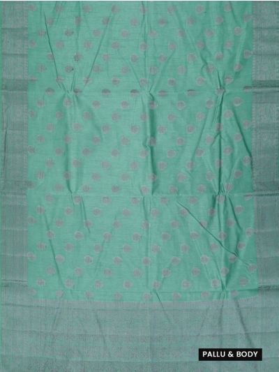 Gracecharm Semi Jute Butta with Floral Vine Wave Border Saree