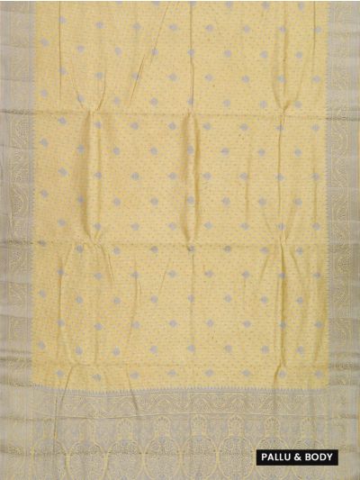 Gracecharm Semi Jute Butta and Floral Medallion Pallu Saree