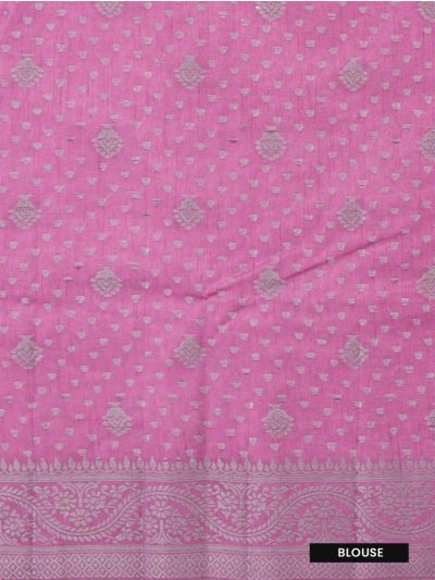 Gracecharm Semi Jute Floral Butta with Floral Medallion Pallu Saree
