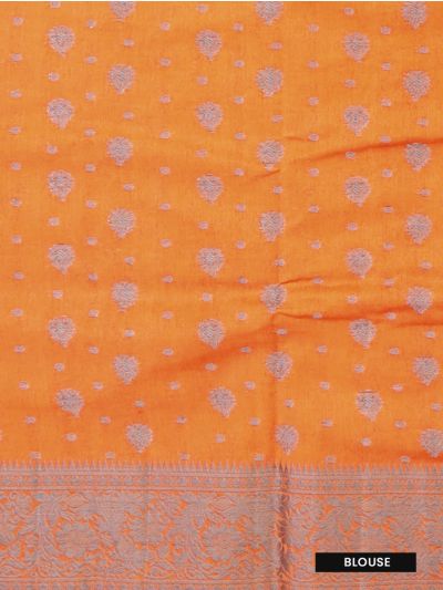 Gracecharm Semi Jute Teardrop Floral Butta with Floral Jaal Pallu Saree