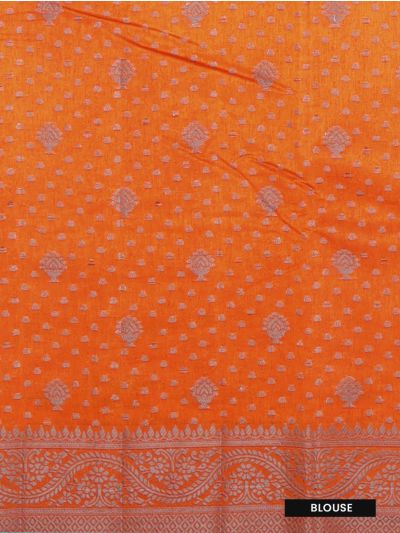 Gracecharm Semi Jute Floral Butta with Floral Medallion Pallu Saree
