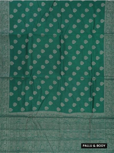 Gracecharm Semi Jute Teardrop Butta with Floral Vine Pallu Saree