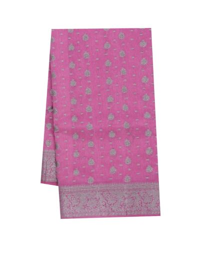 Gracecharm Semi Jute Butta with Floral Jaal Pallu Saree