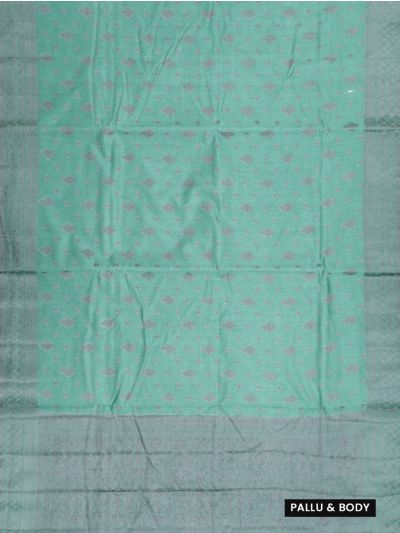 Gracecharm Semi Jute Butta with Floral Rosette Pallu Saree