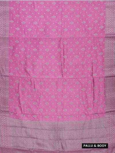 Gracecharm Semi Jute Butta with Floral Diamond Jaal Pallu Saree