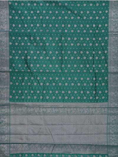 Gracecharm Semi Jute Butta with Ornate Floral Vine Border Saree