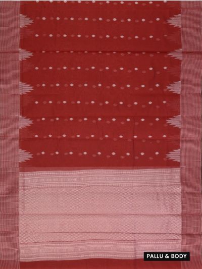 Gracecharm Kora Silk Cotton Teardrop Butta with Geometric Jaal Pallu Saree