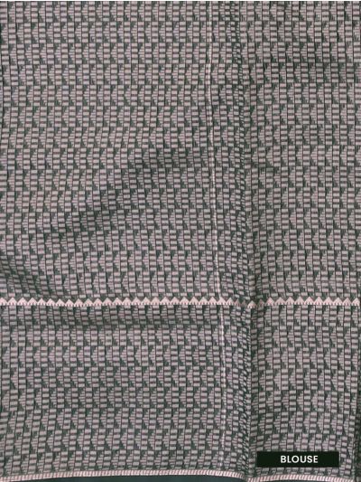Gracecharm Kora Silk Cotton Stripe Body Checkerboard Border Pallu Saree