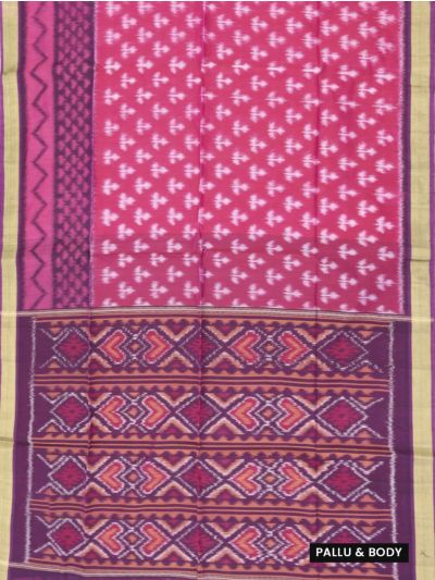 Gracecharm Pochampally Silk Cotton Butta with Geometric Pallu Saree