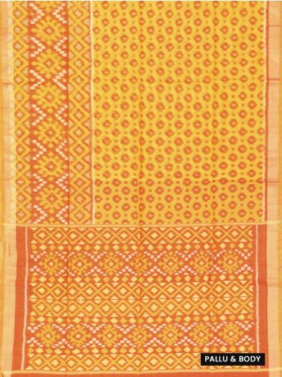Gracecharm Pochampally Silk Cotton Circular Butta Diamond Pallu Saree