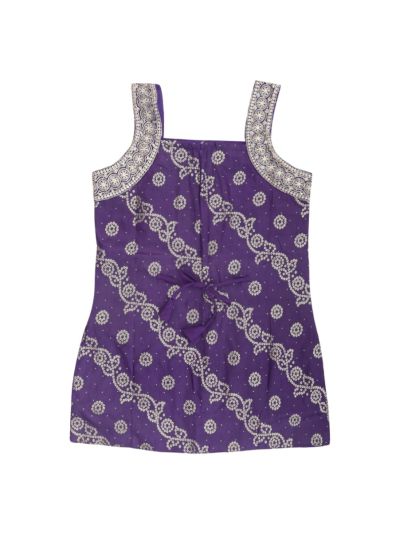 Graceful Essence Girls Bandhani Floral Top Palazzo Dupatta Set