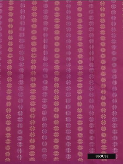Kanmanie Pure Soft Silk Half-and-Half Floral Butta with Ornamental Stripe Pallu Saree