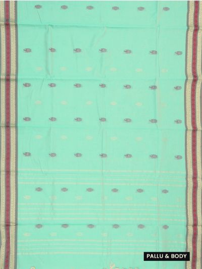 Kanmanie Cotton Floral Butta with 5-Inch Traditional Border Saree