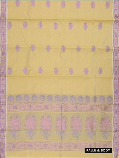 Kanmanie Cotton Lotus Butta with 3 Inch Odisa Border Pallu Saree